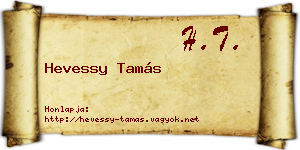 Hevessy Tamás névjegykártya